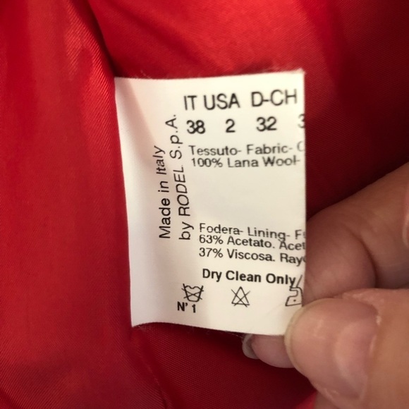 Cinzia Rocca Wool Fitted Blazer Coral Two Button Size 2 - Picture 7 of 10